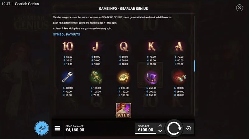 Gearlab Genius - Synced Reels kombó azonos szimbólumokkal